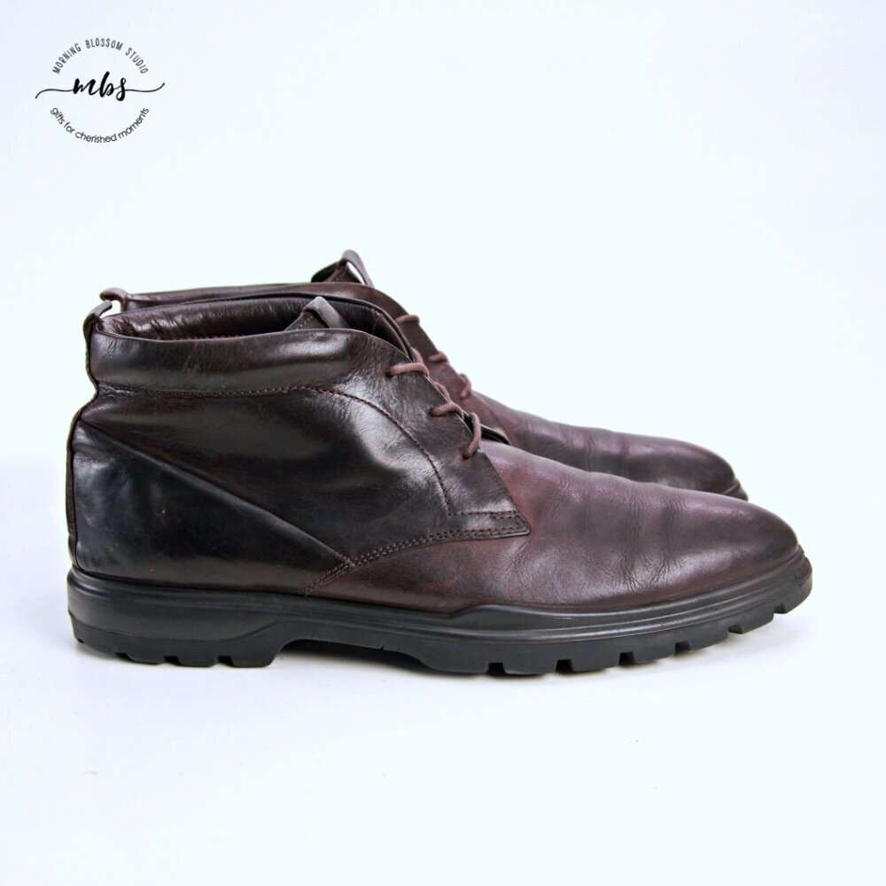 Ecco CityTray Avant Leather Ankle Boots Brown Men EU 46‎ US 12-12.5